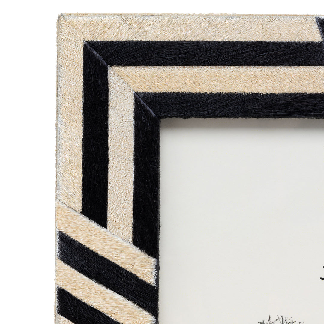 Helos Hair-On-Hide Picture Frames (Beige/Dark Brown)