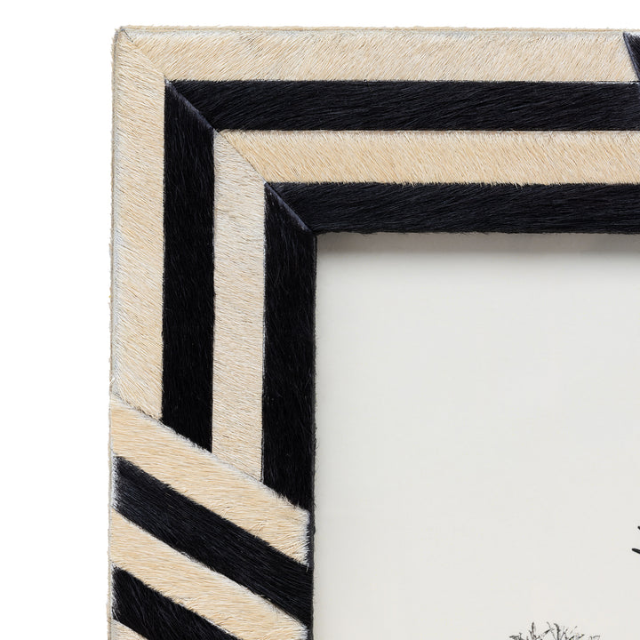 Helos Hair-On-Hide Picture Frames (Beige/Dark Brown)