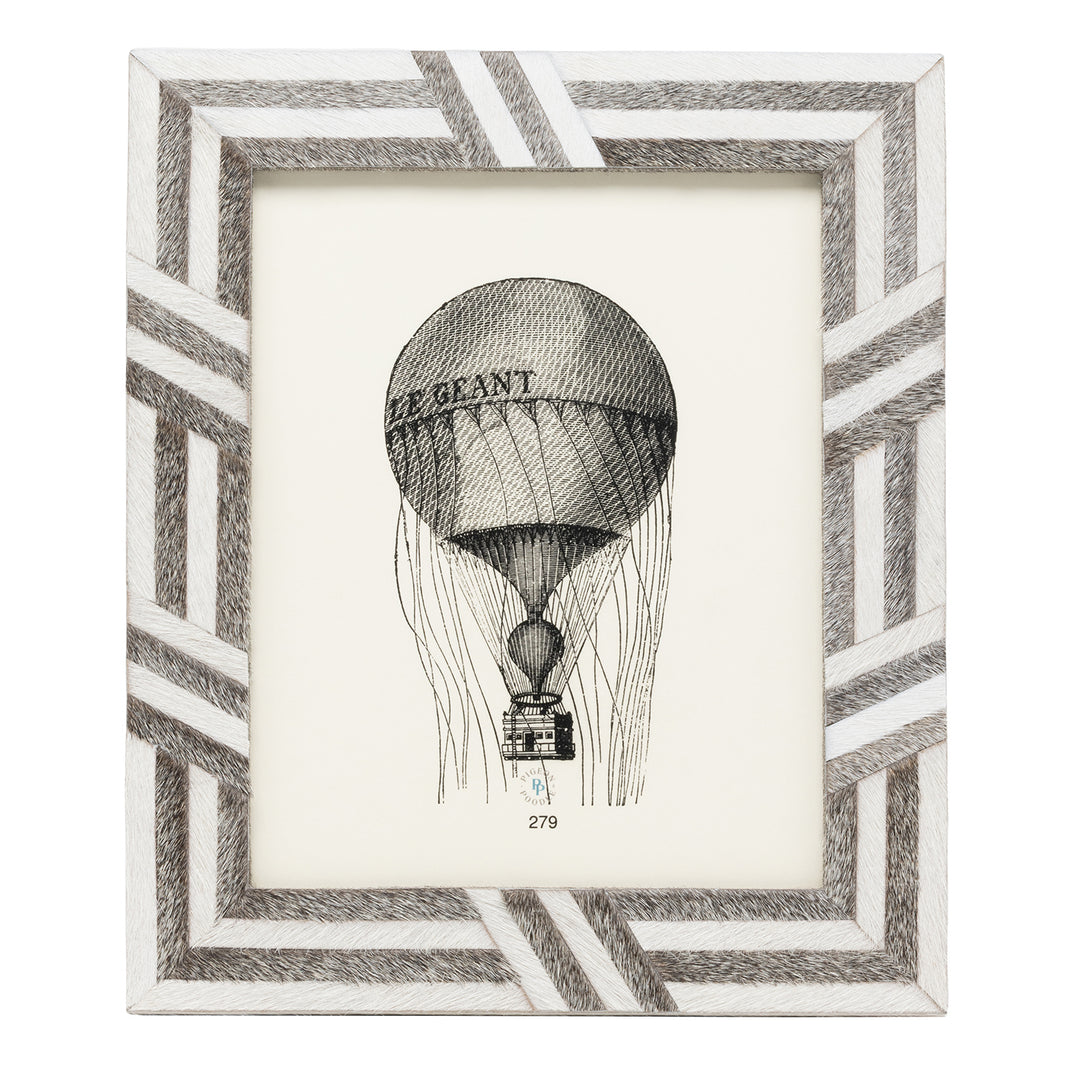 Helos Hair-On-Hide Picture Frames (White/Gray)