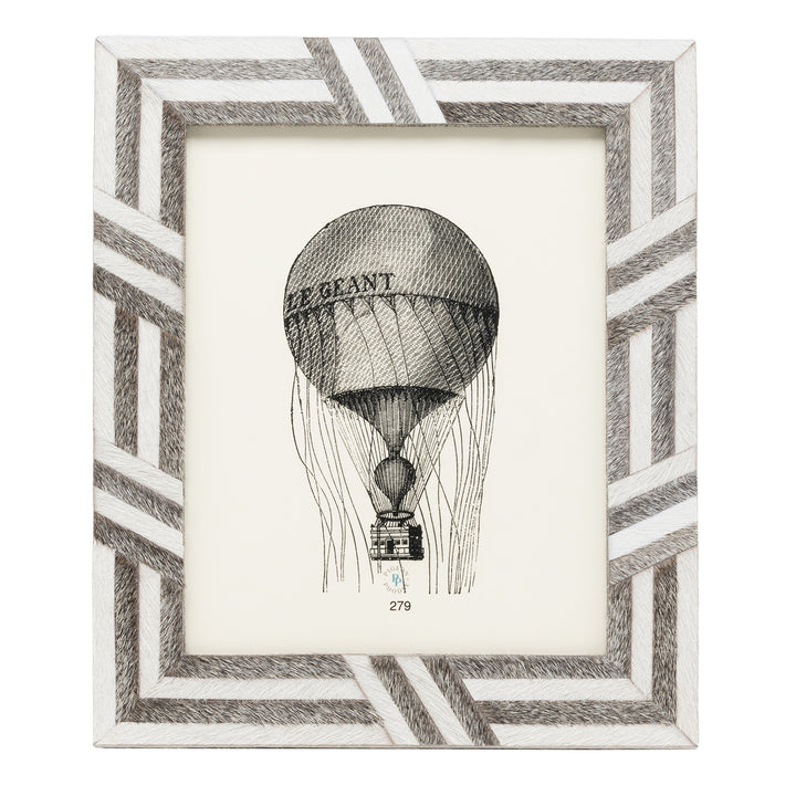 Helos Hair-On-Hide Picture Frames (White/Gray)