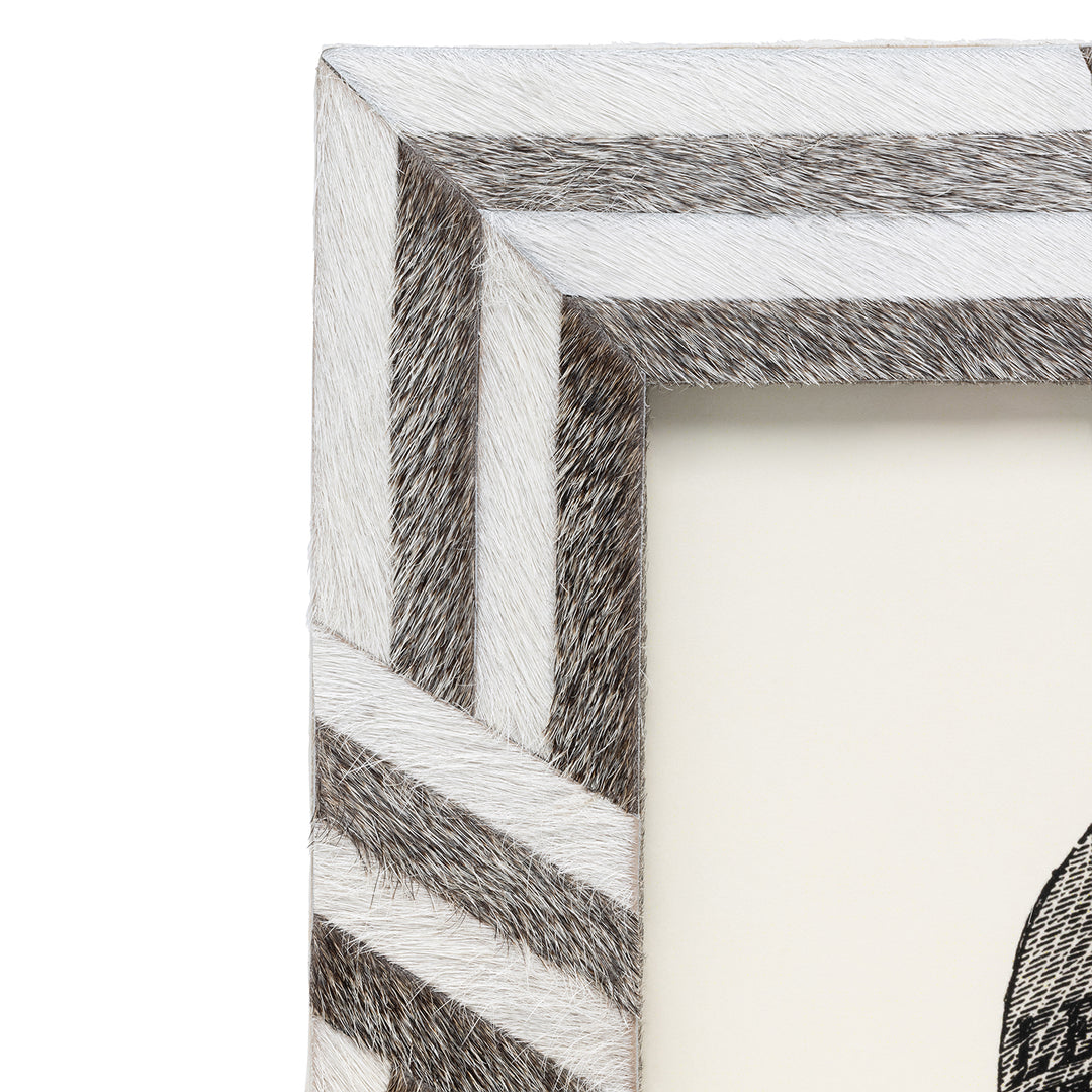 Helos Hair-On-Hide Picture Frames (White/Gray)