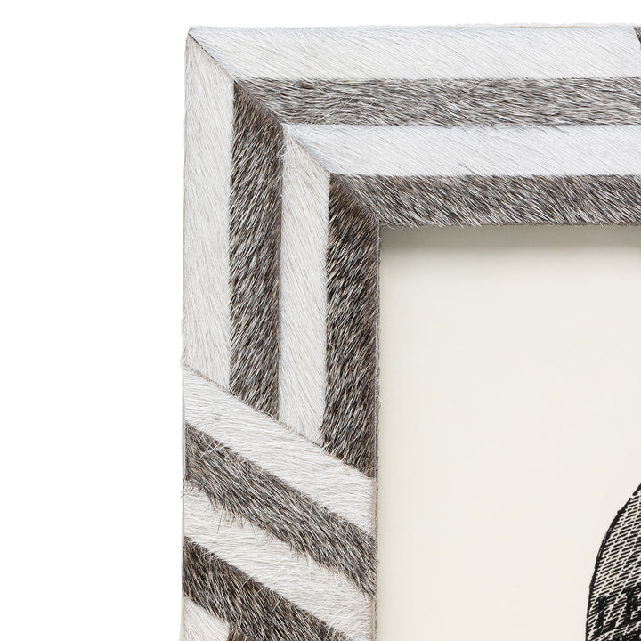 Helos Hair-On-Hide Picture Frames (White/Gray)