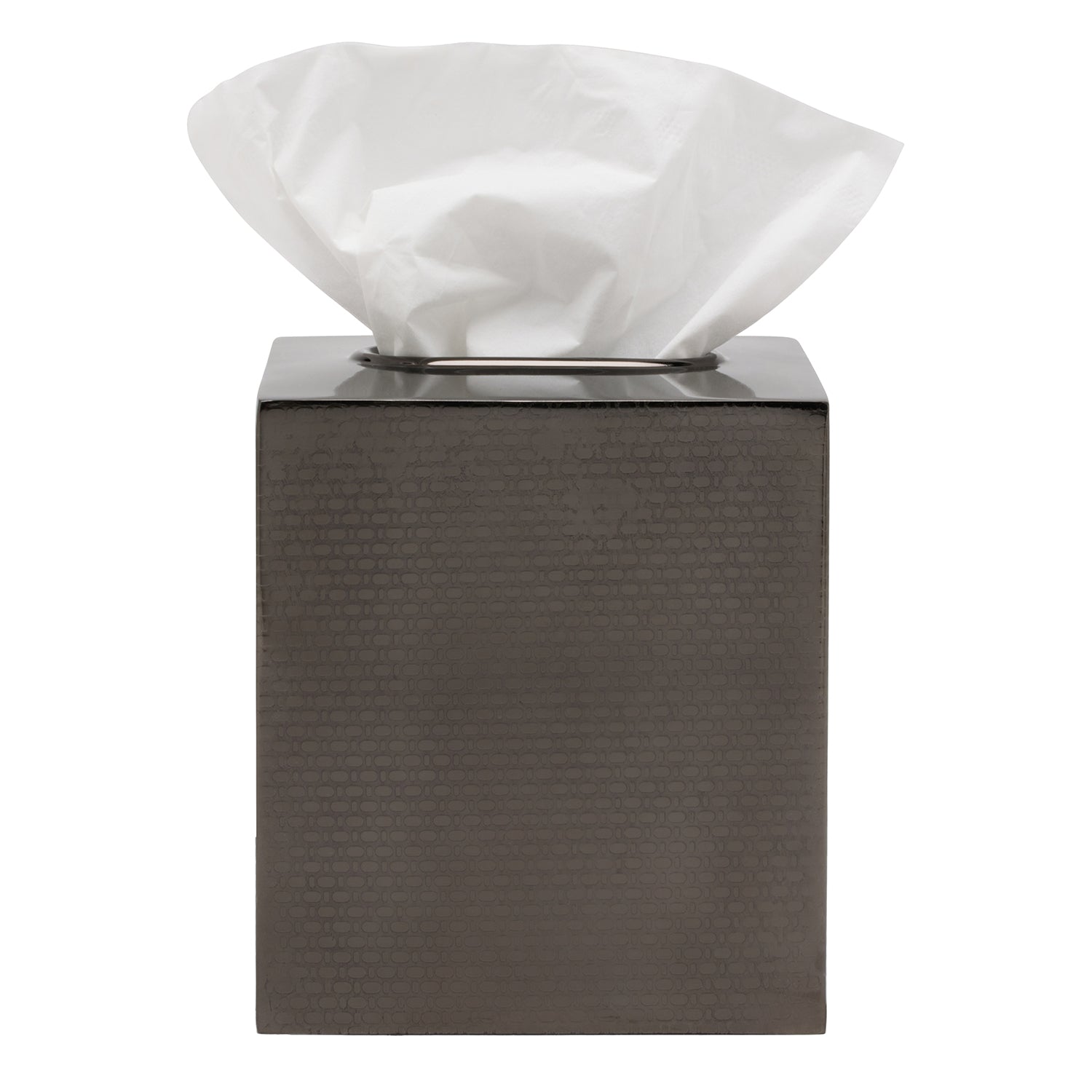 Ingram Textured Stainless Steel Tissue Box - Thumbnail 2