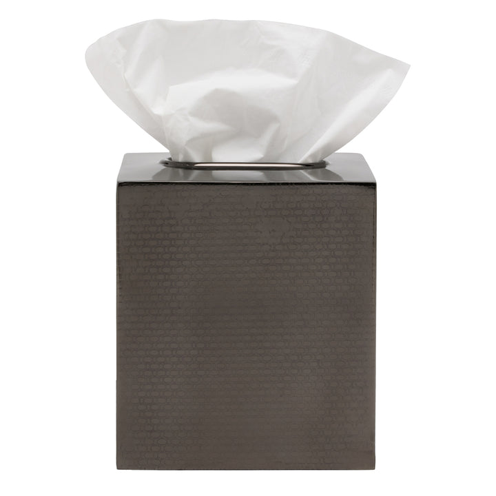 Ingram Textured Stainless Steel Tissue Box (Black Nickel)