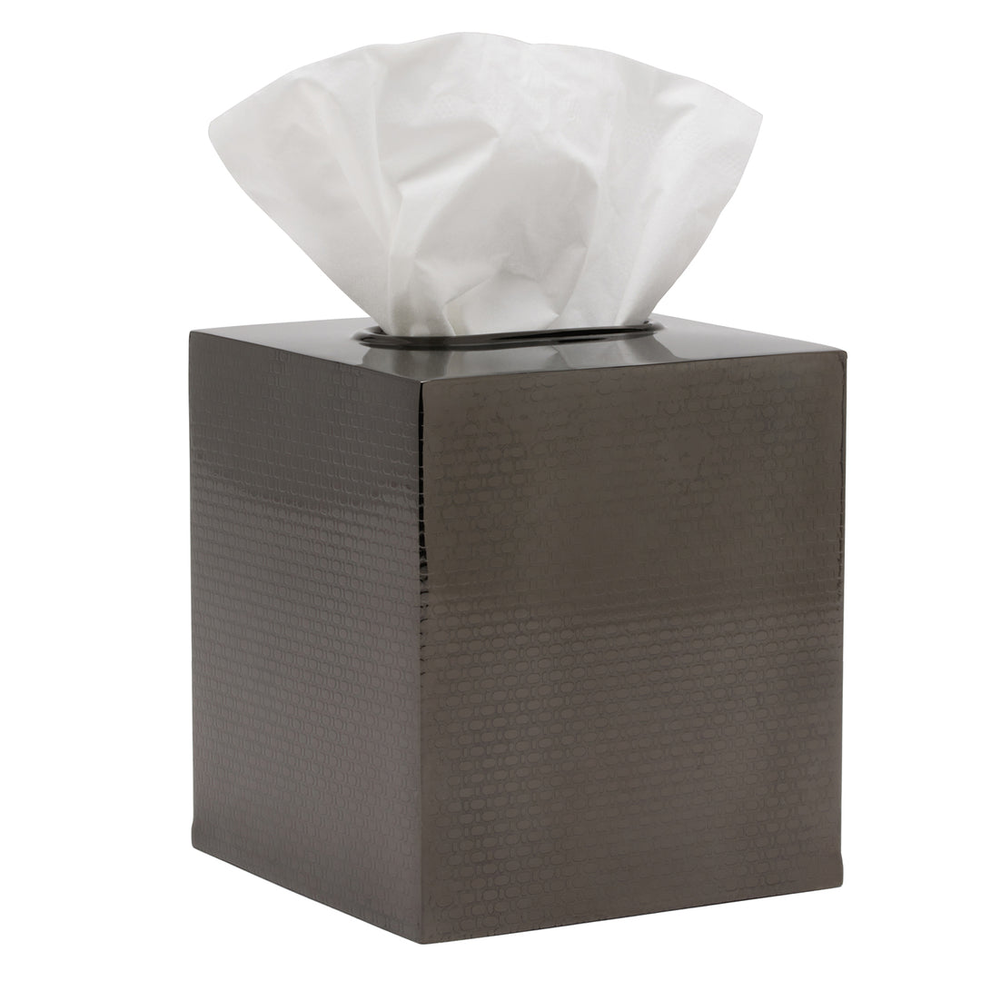 Ingram Textured Stainless Steel Tissue Box (Black Nickel)