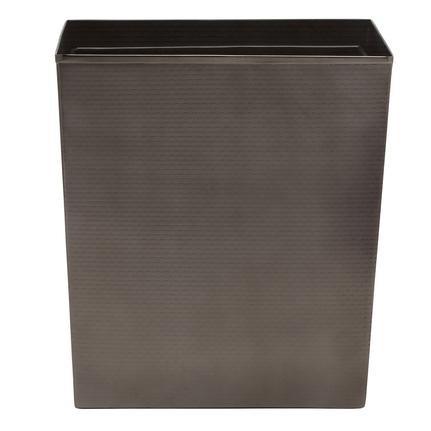 Ingram Textured Stainless Steel Rectangle Wastebasket - Thumbnail 2