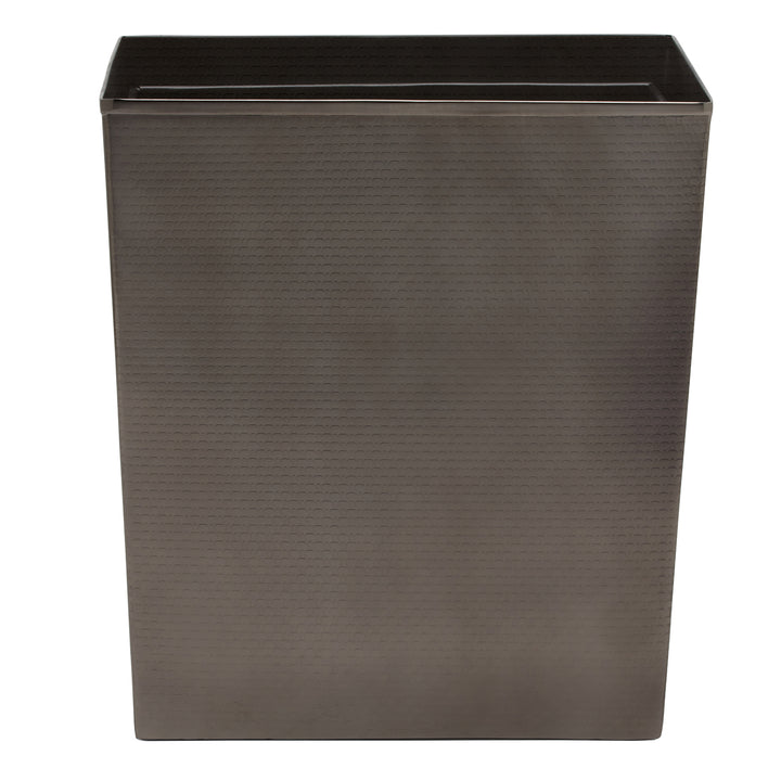 Ingram Textured Stainless Steel Rectangle Wastebasket (Black Nickel)