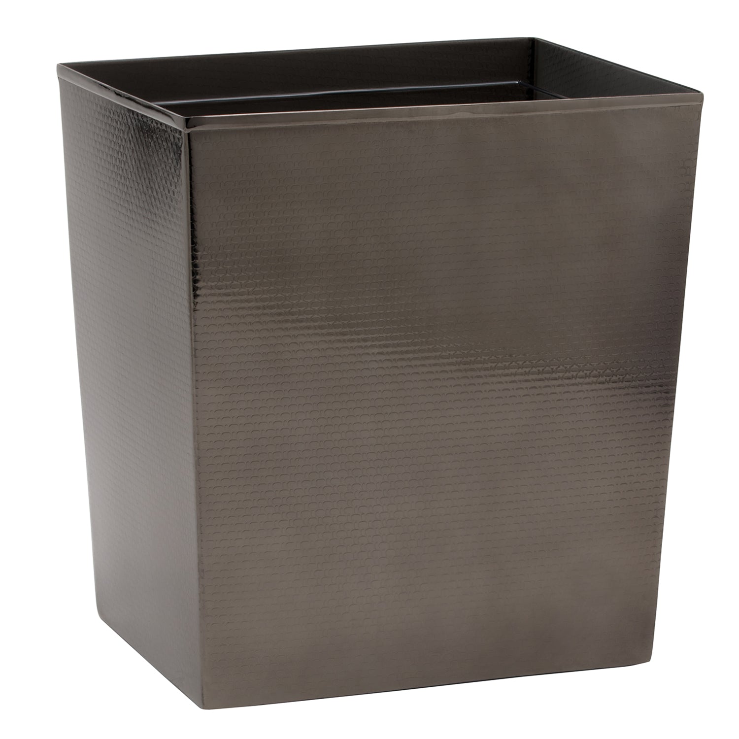 Ingram Textured Stainless Steel Rectangle Wastebasket - Thumbnail 3