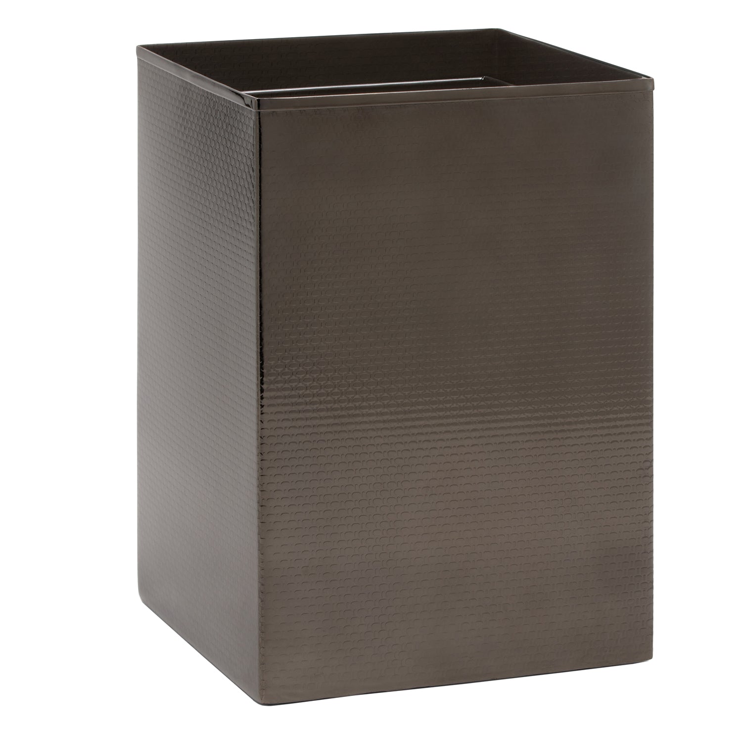 Ingram Textured Stainless Steel Square Wastebasket - Thumbnail 2