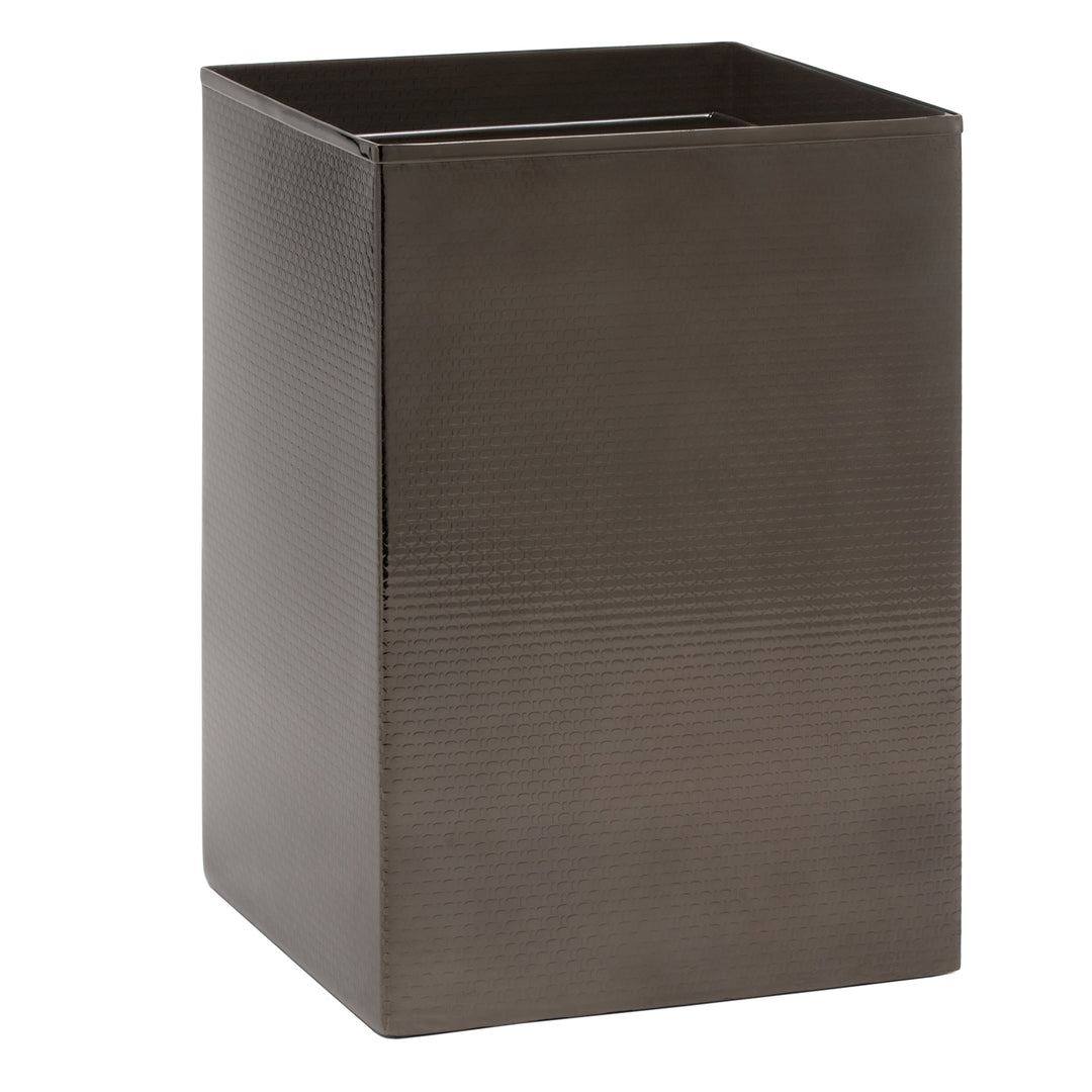 Ingram Textured Stainless Steel Square Wastebasket (Black Nickel)