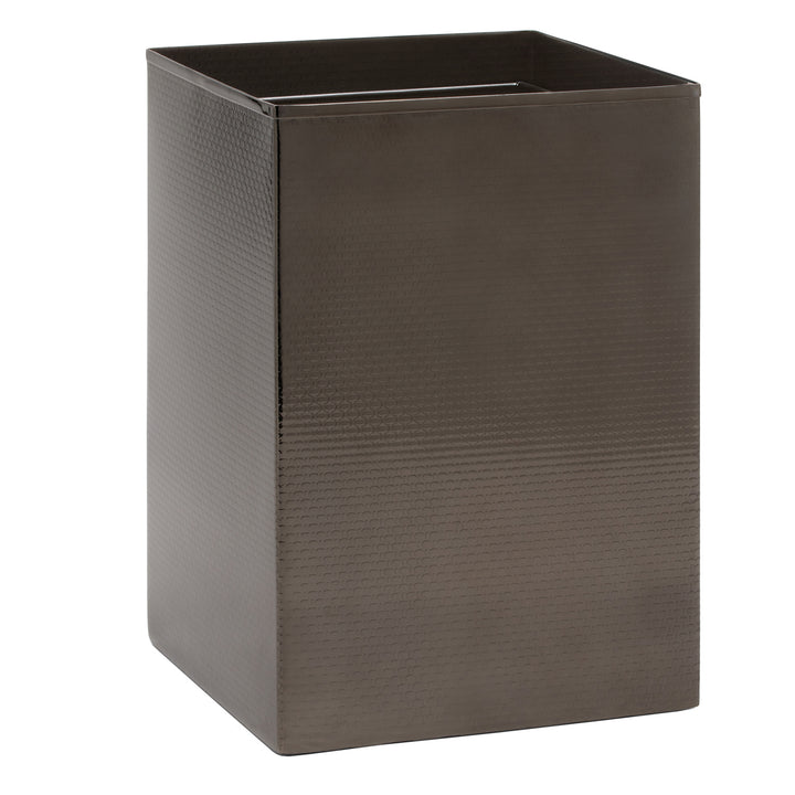 Ingram Textured Stainless Steel Square Wastebasket (Black Nickel)