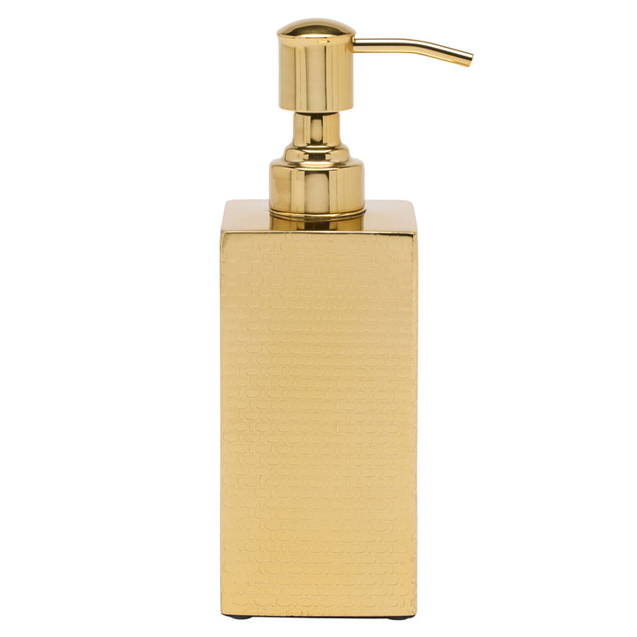 Ingram Textured Stainless Steel Soap Dispenser (Shiny Gold)