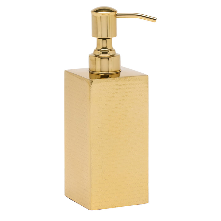 Ingram Textured Stainless Steel Soap Dispenser (Shiny Gold)