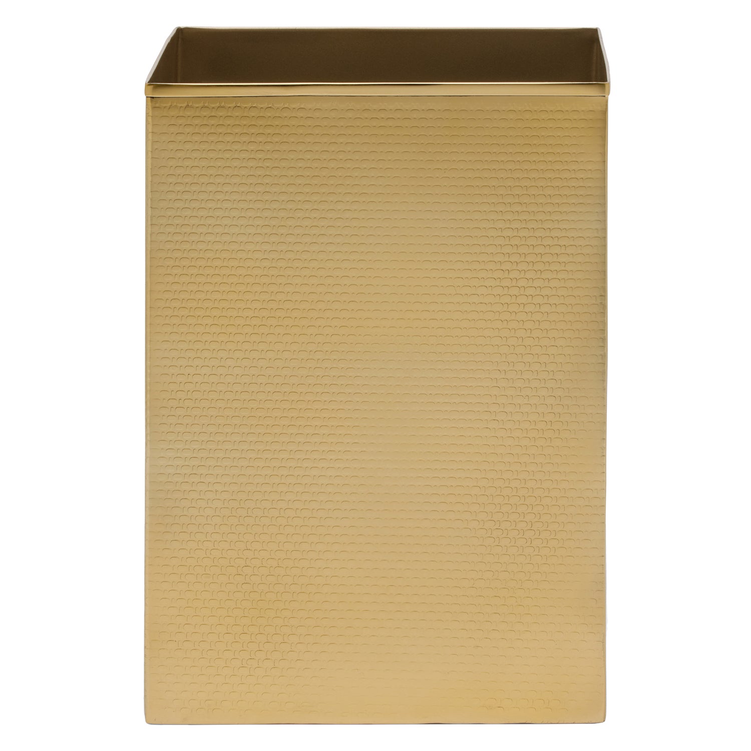 Ingram Textured Stainless Steel Square Wastebasket - Thumbnail 3