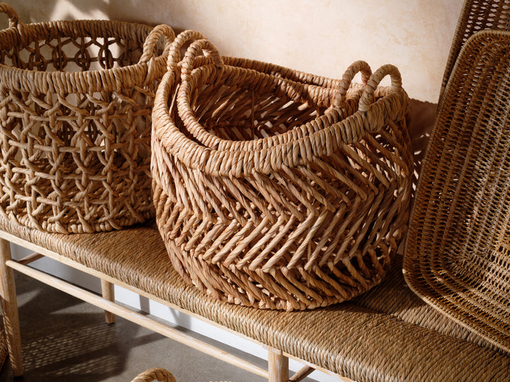 Olivia Natural Water Hyacinth Nested Baskets Set of 2