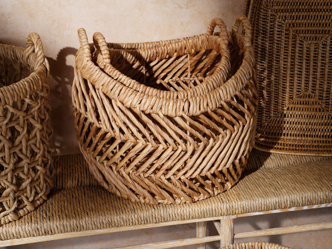 Olivia Natural Water Hyacinth Nested Baskets Set of 2