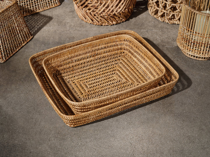 Laredo Rattan Rectangle Nested Basket Set/2