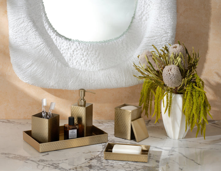 Temara Honeycomb Textured Stainless Steel Bathroom Accessories (Champagne Gold)