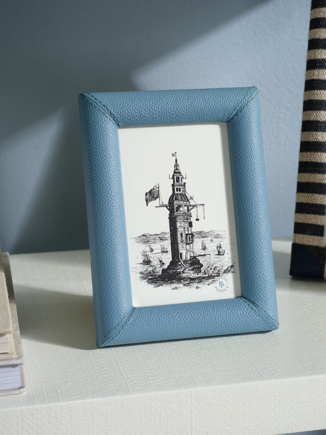 Eton Full-Grain Leather Picture Frames (Country Blue)