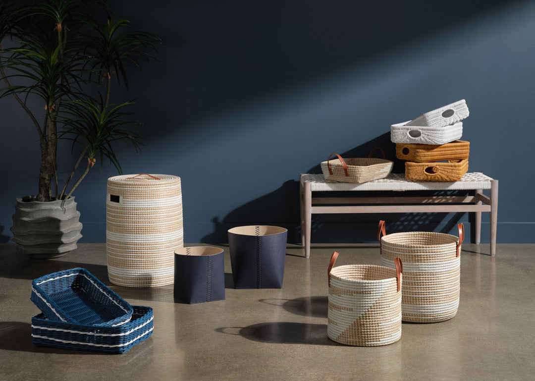 Olinda Natural Seagrass Hamper (White/Natural)