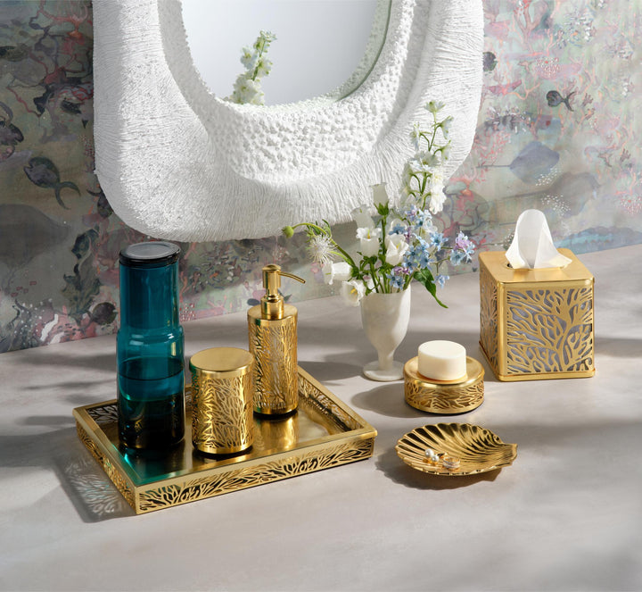 Lynn Stainless Steel/Glass Bathroom Accessories (Matte Gold)
