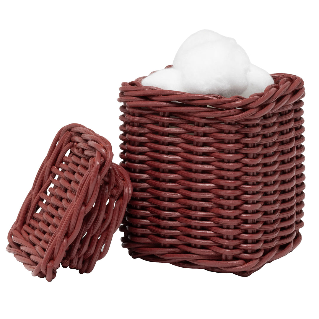Kardia Rattan Bathroom Accessories (Bordeaux Red)