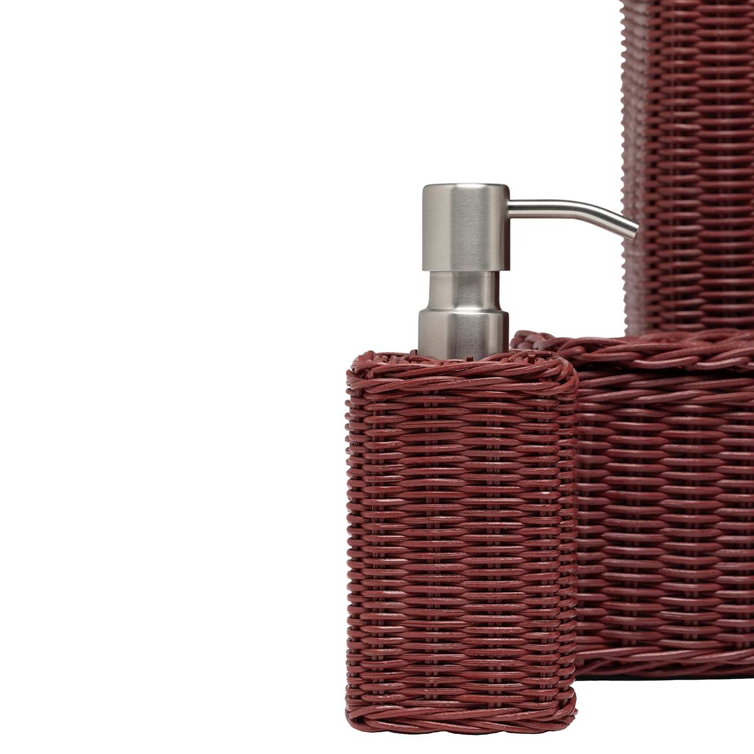 Kardia Rattan Soap Dispenser (Bordeaux Red) - Thumbnail 2