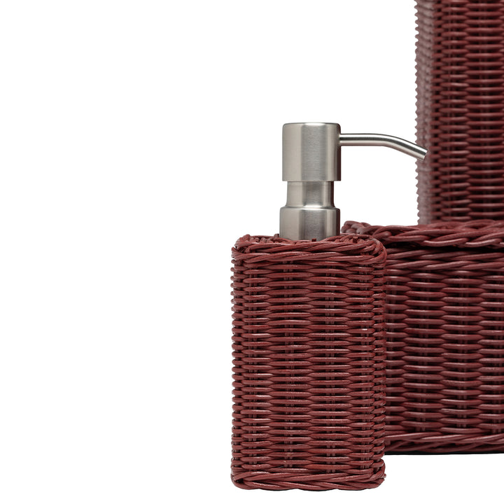 Kardia Rattan Soap Dispenser (Bordeaux Red)