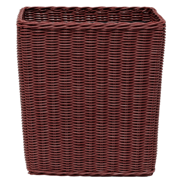 Kardia Rattan Rectangular Wastebasket (Bordeaux Red)
