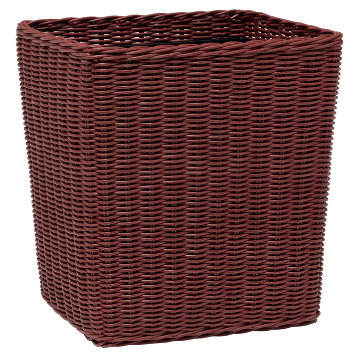 Kardia Rattan Rectangular Wastebasket (Bordeaux Red)