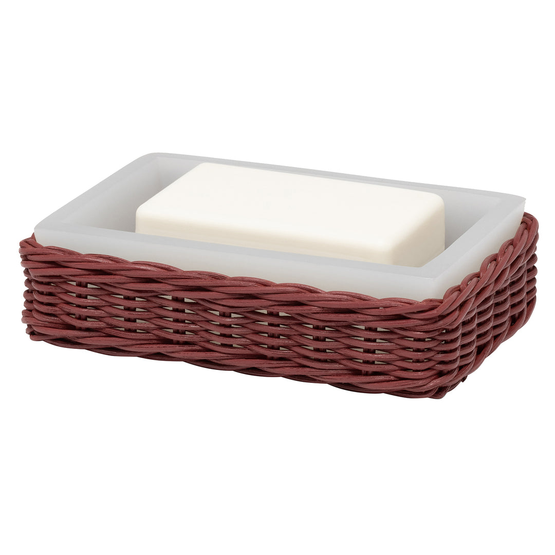 Kardia Rattan Bathroom Accessories (Bordeaux Red)