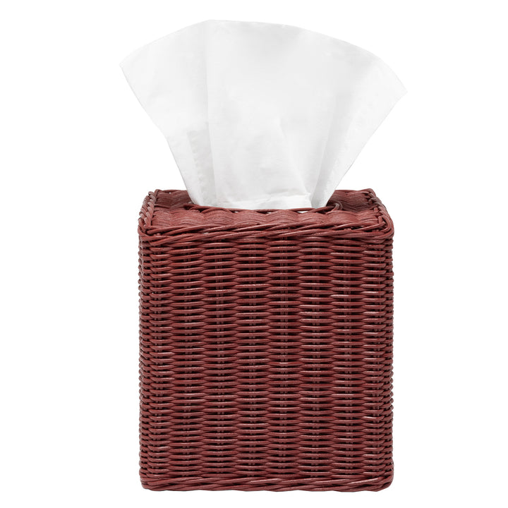 Kardia Rattan Tissue Box Cover (Bordeaux Red)