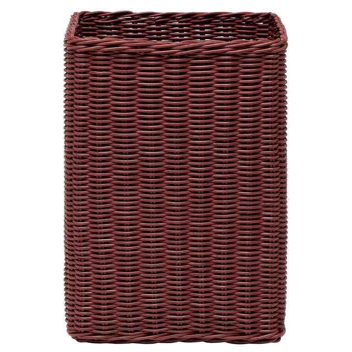 Kardia Rattan Square Wastebasket (Bordeaux Red)