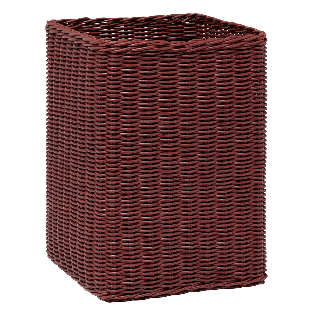 Kardia Rattan Square Wastebasket (Bordeaux Red)