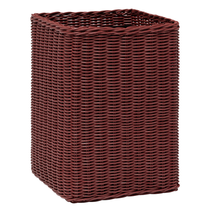 Kardia Rattan Square Wastebasket (Bordeaux Red)