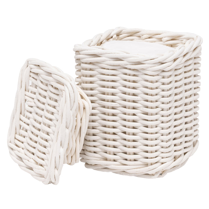Kardia Rattan Bathroom Accessories (Cotton White) - Hudson & Vine