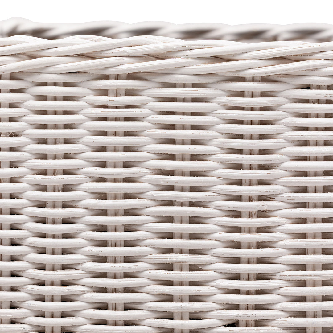 Kardia Rattan Bathroom Accessories (Cotton White) - Hudson & Vine