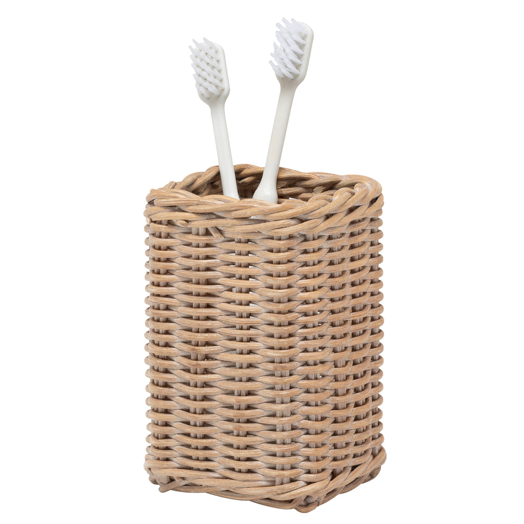 Kardia Rattan Bathroom Accessories (Mocha Whitewashed)