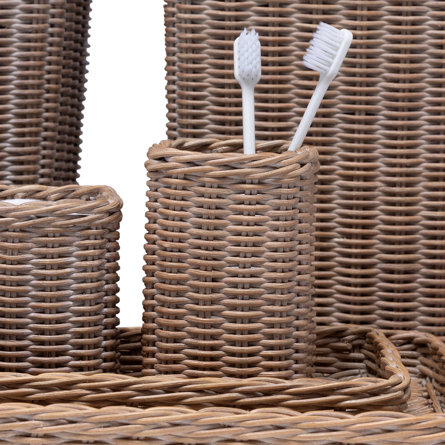 Pigeon & Poodle Kardia Rattan Bathroom Accessories - Thumbnail 4