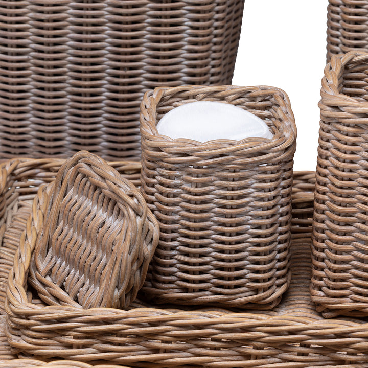 Kardia Rattan Bathroom Accessories (Mocha Whitewashed)