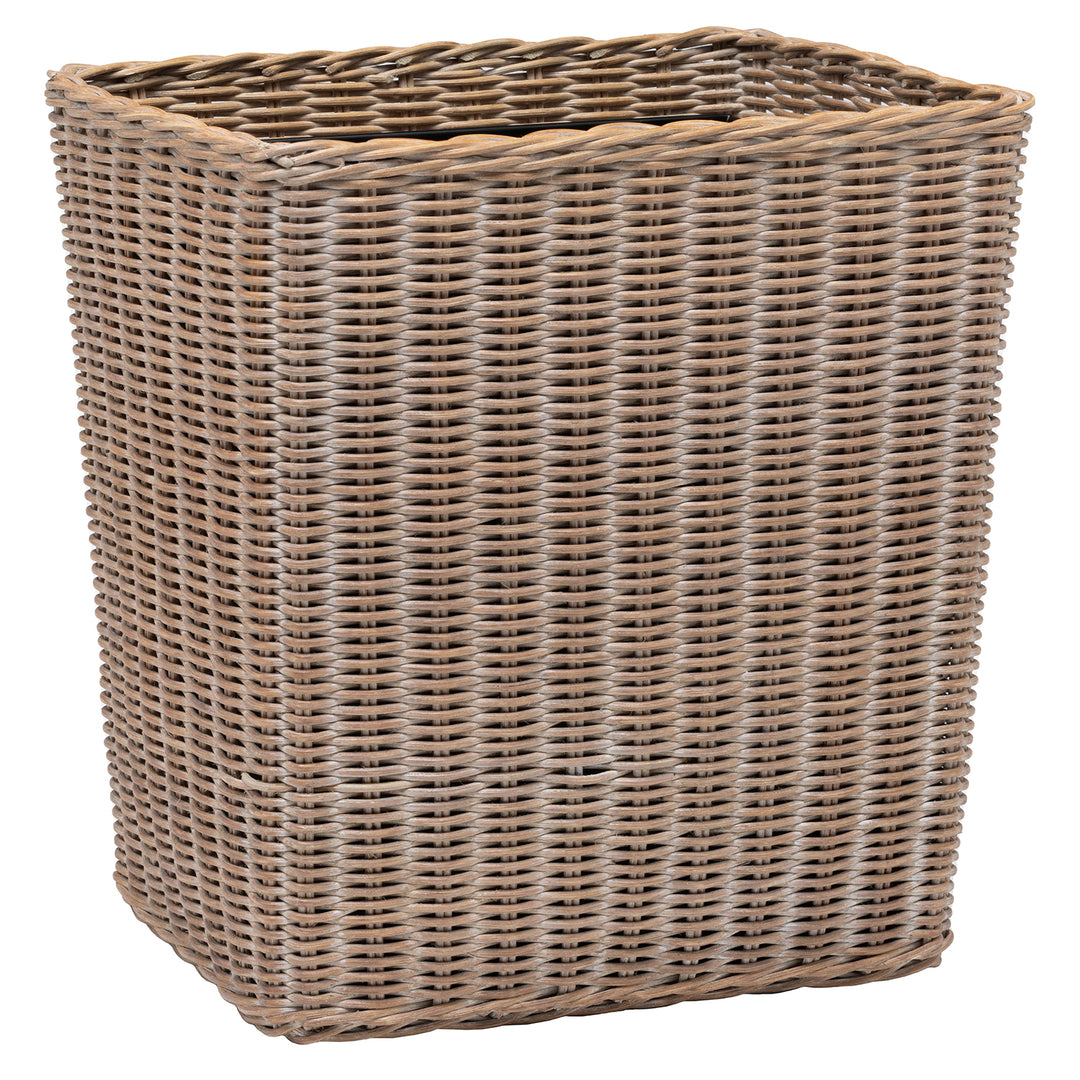 Kardia Rattan Rectangular Wastebasket (Mocha Whitewashed)