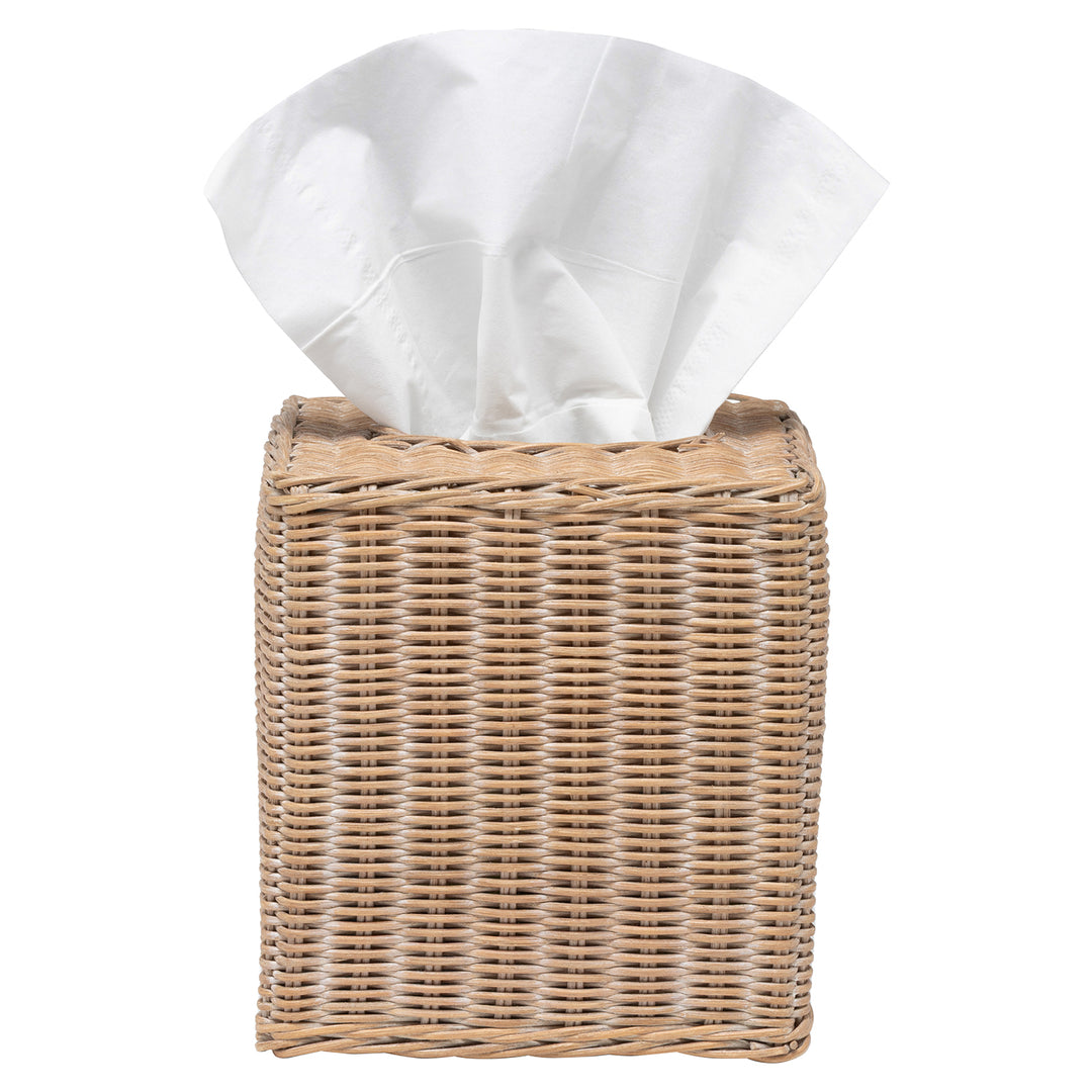 Kardia Rattan Tissue Box Cover (Mocha Whitewashed)