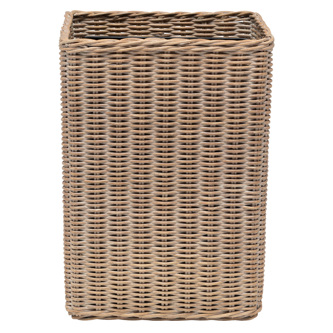 Kardia Rattan Square Wastebasket (Mocha Whitewashed)