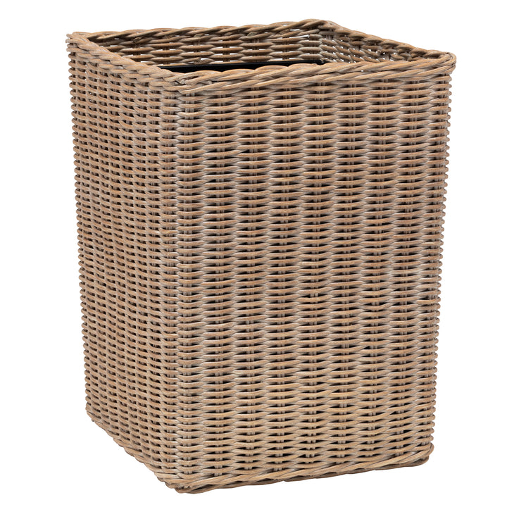 Kardia Rattan Square Wastebasket (Mocha Whitewashed)