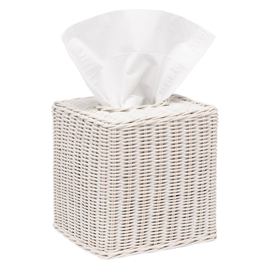 Kardia Rattan Bathroom Accessories (Cotton White) - Hudson & Vine