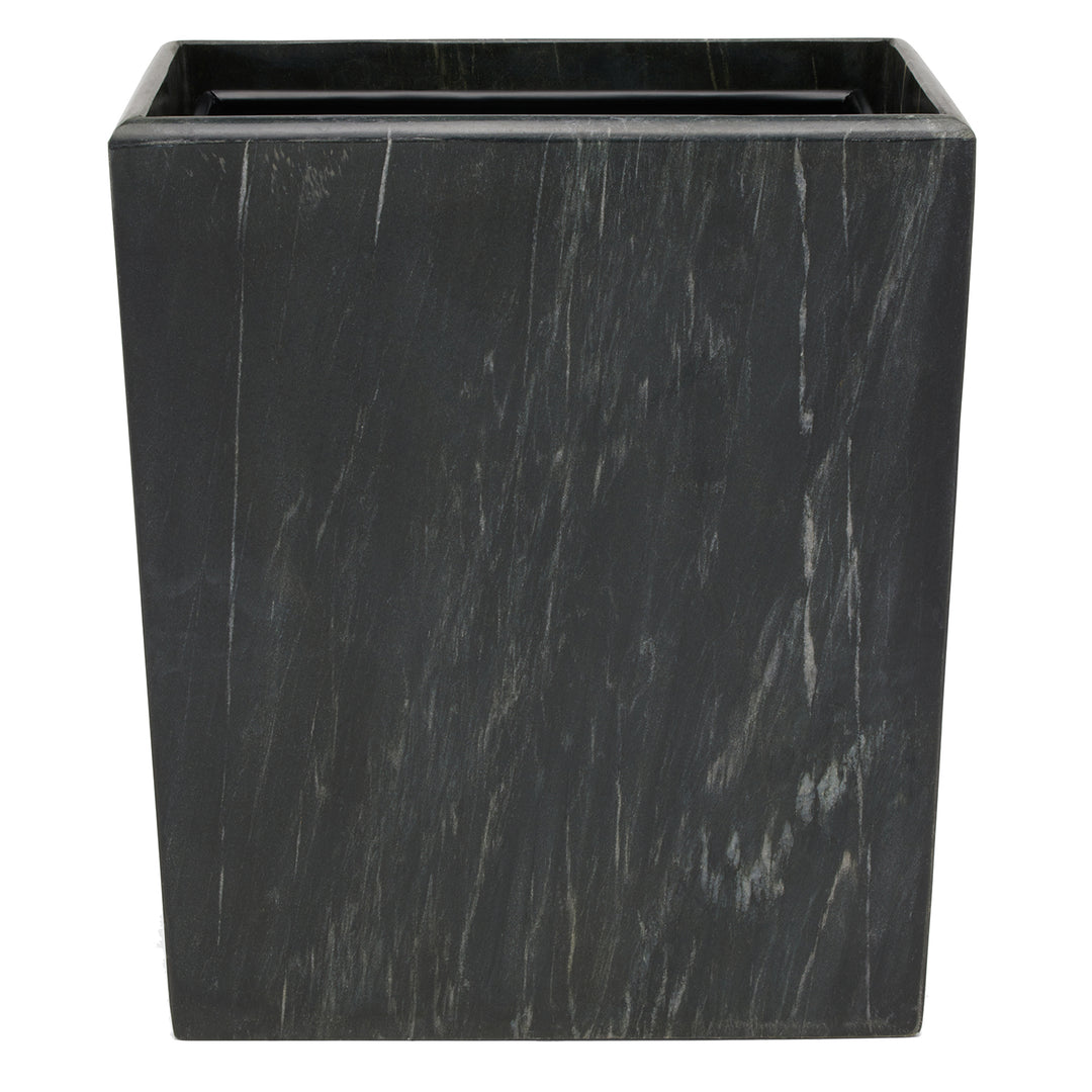 Kavala Black Marble Rectangle Waste Basket