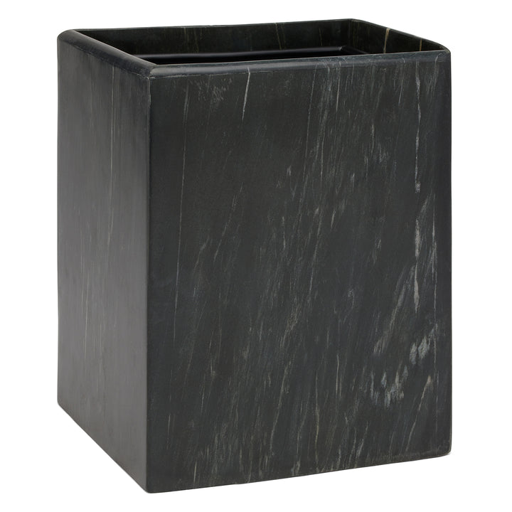 Kavala Black Marble Square Waste Basket