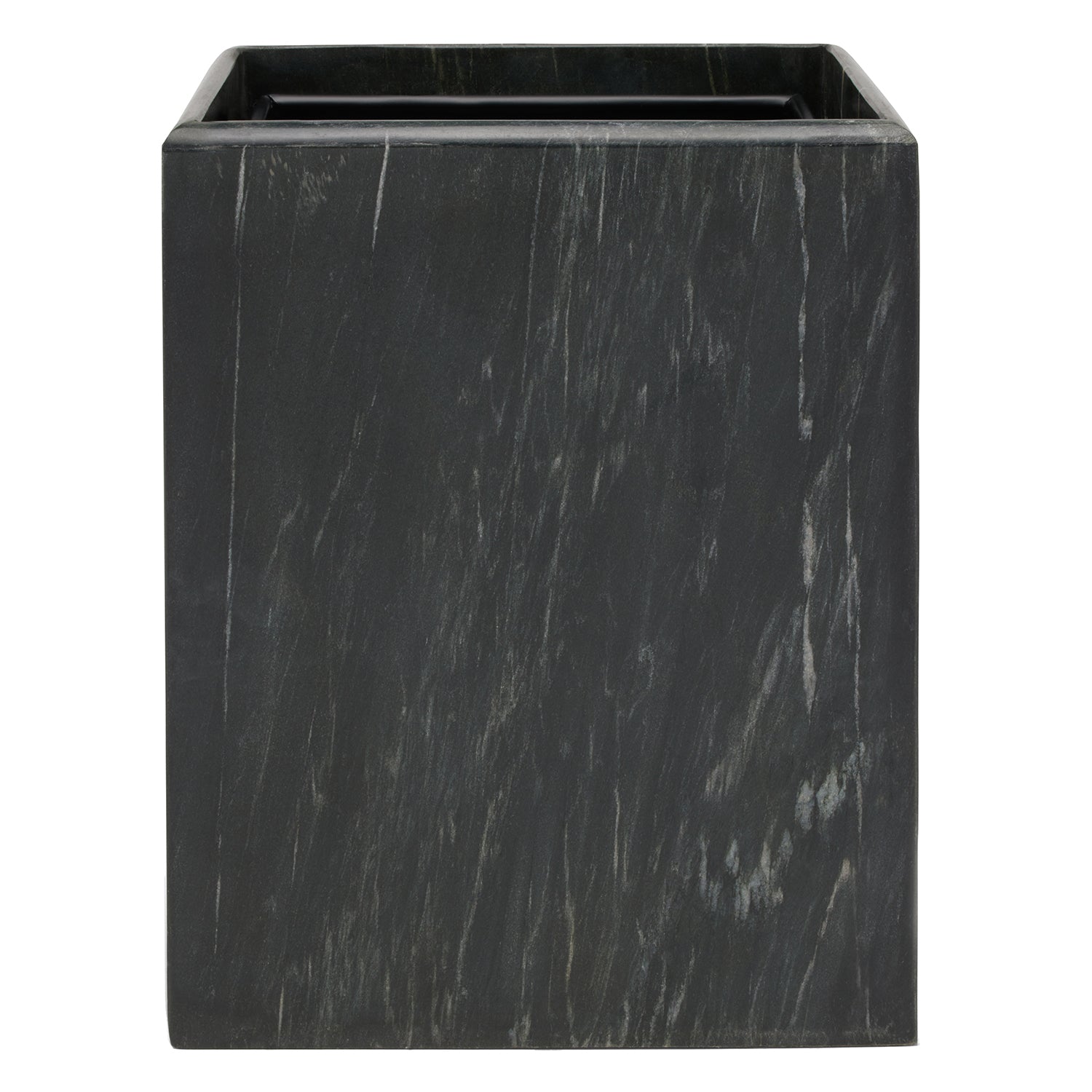 Kavala Black Marble Square Waste Basket - Thumbnail 2