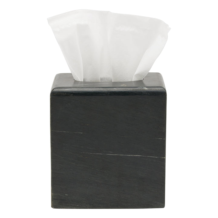 Kavala Black Marble Tissue Box Cover