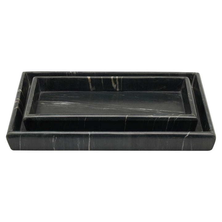 Kavala Black Marble Nested Trays Set/2